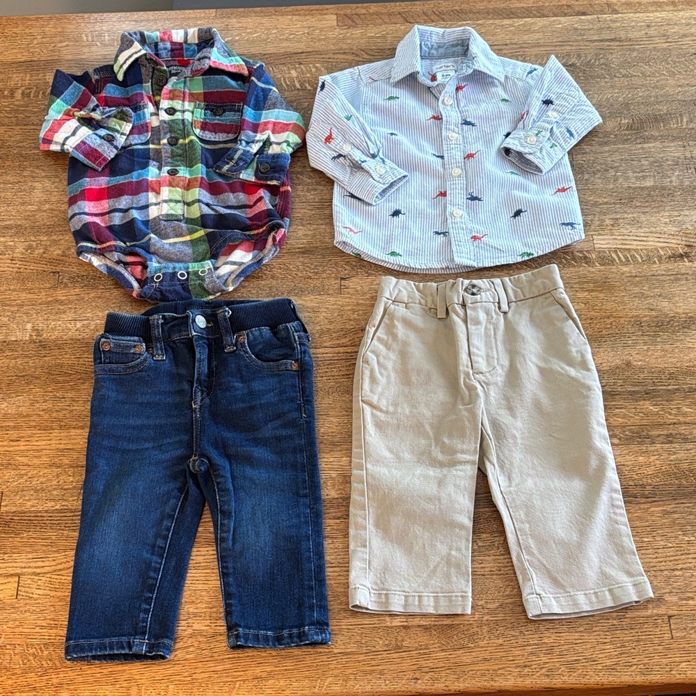 Ralph Lauren Pants/Oshkosh & Carters Tops sizes 6-9M Excellent Condition